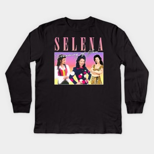 Selena - 90s Style Meme Aesthetic Kids Long Sleeve T-Shirt